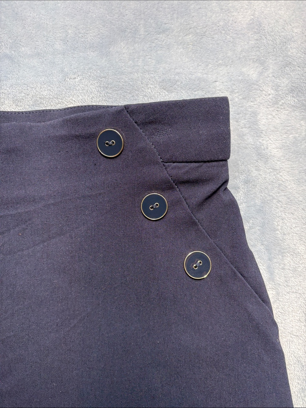 Rafaella Navy Mini Skort with Button Accents - Picture 6 of 8